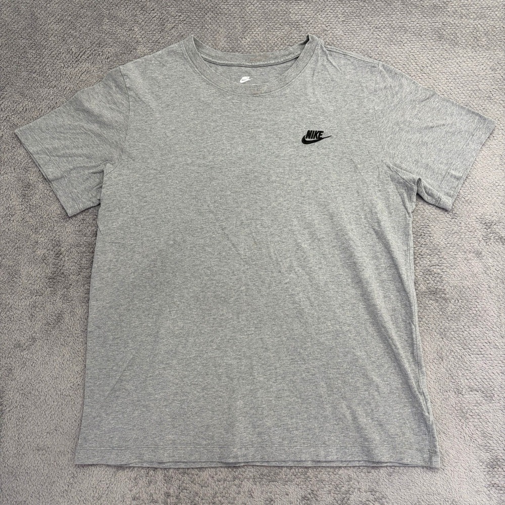 Nike T-Shirt Mens L Gray Short Sleeve Futura Logo AR4997-064
